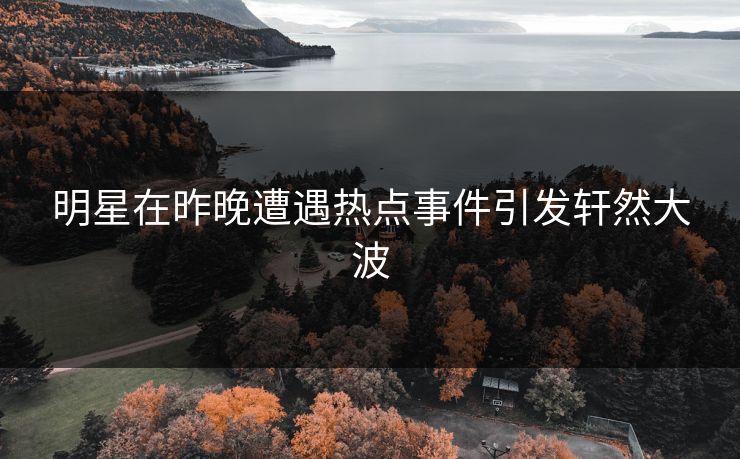 明星在昨晚遭遇热点事件引发轩然大波 明星在昨晚遭遇热点事件引发轩然大波