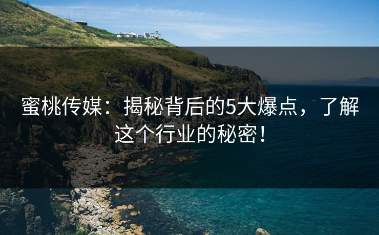蜜桃传媒:揭秘背后的5大爆点,了解这个行业的秘密! 蜜桃传媒:揭秘背后的5大爆点,了解这个行业的秘密!